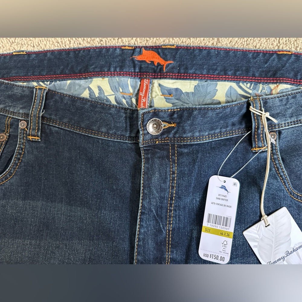 Tommy Bahama Sand Drifter Jeans 44x36 Big & Tall Dark Wash NWT Men’s - Picture 4 of 6